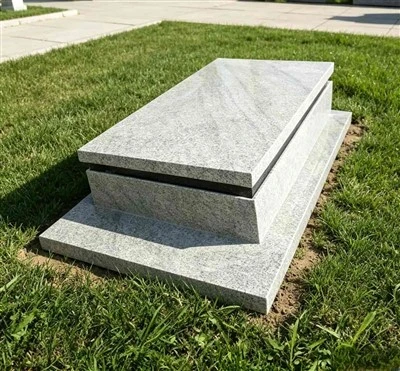 Vit granit gravsten