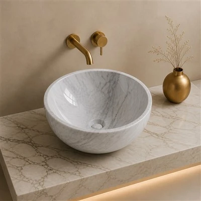 Vit marmor handfat